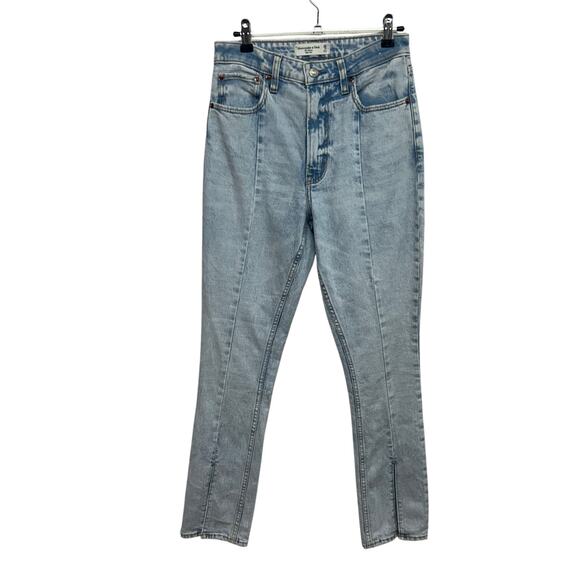 Y2K Light Wash Skinny Jeans Abercrombie & Fitch Curve Love High Rise 26 2S - Picture 1 of 9